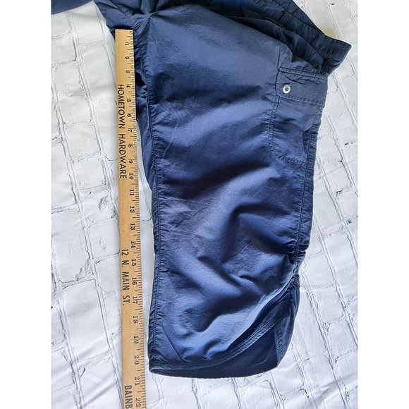 ✅SOLD Woolrich Navy Blue Ruched Legs Hiking Capris Crop Cargo Pants Size 14 - Picture 10 of 13